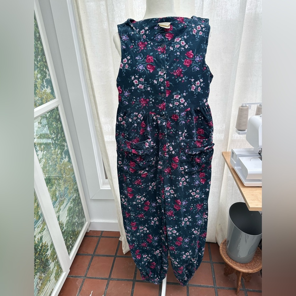 RARE Vintage Laura Ashley Corduroy Jumpsuit Romper Playsuit Womens Size Small